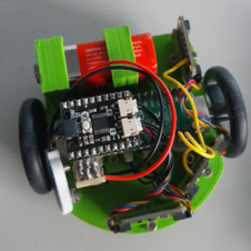 a small robot with wheels